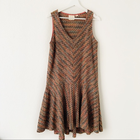 Anthropologie Maeve Chevron Knit Midi Dress S - Picture 3 of 8